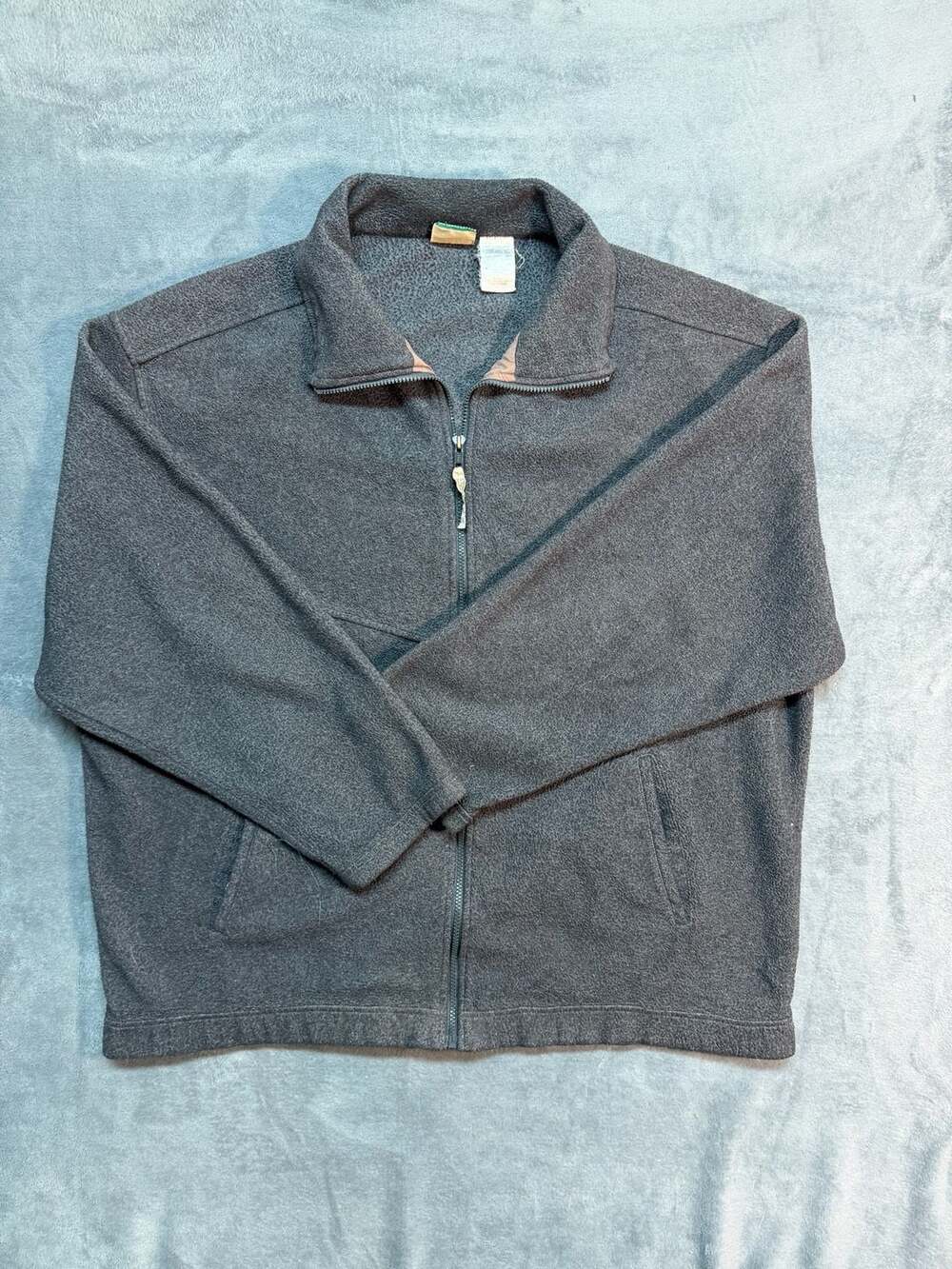 Vintage Ozark Trail Mens 2XL Charcoal Gray Full Zip Fleece Jacket